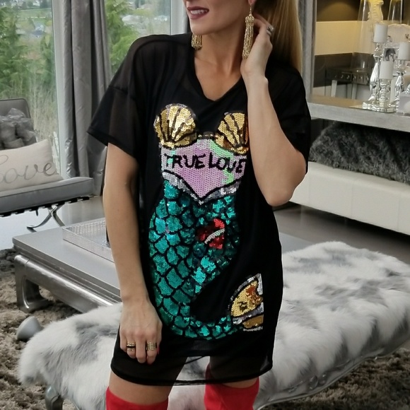 Top MESH & MERMAIDS! Coverup/dress/top - Picture 1 of 4